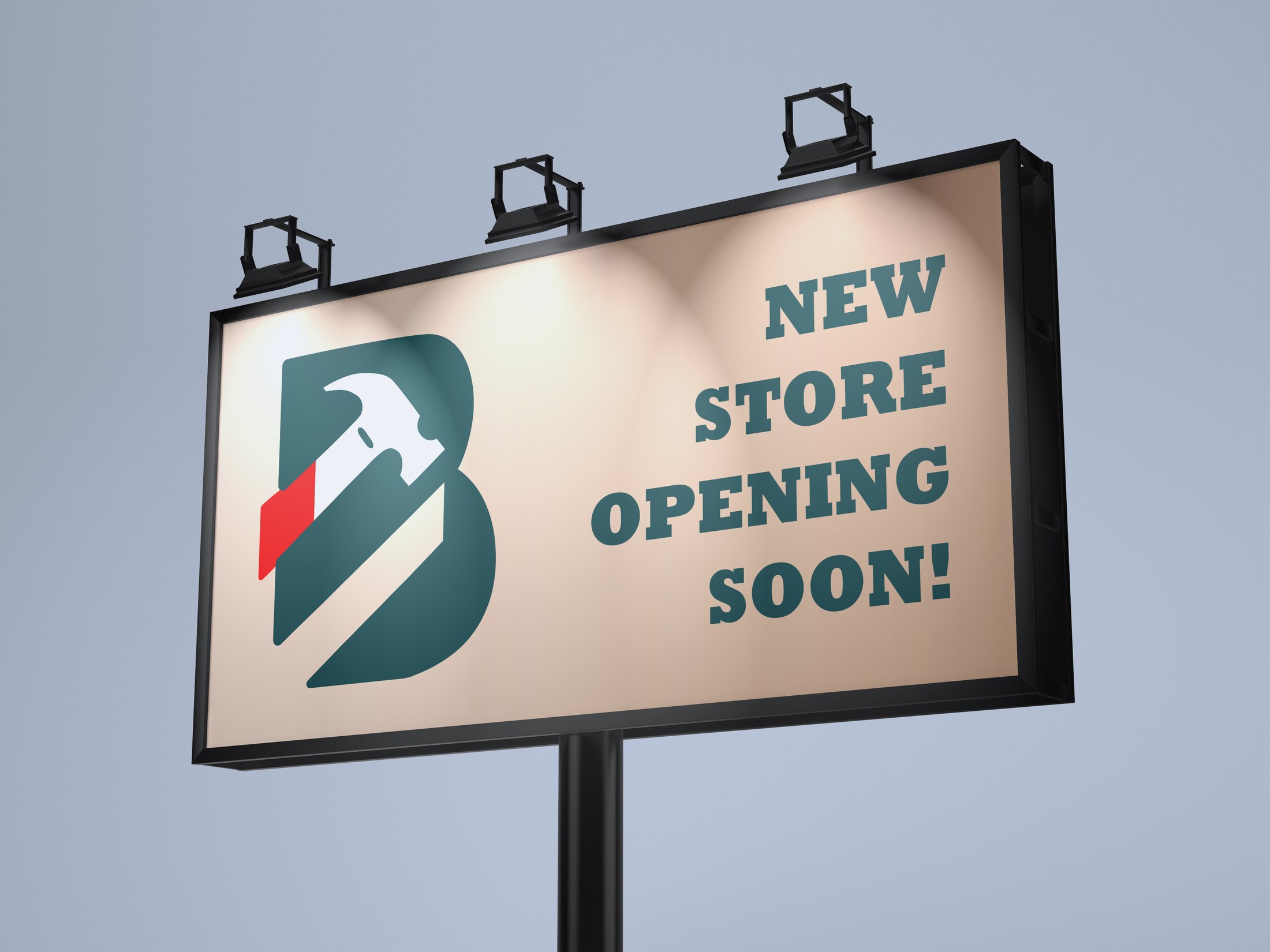 Bunnings rebrand concept displayed on a roadside billboard